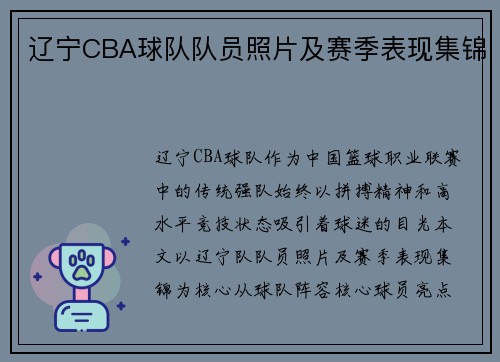 辽宁CBA球队队员照片及赛季表现集锦